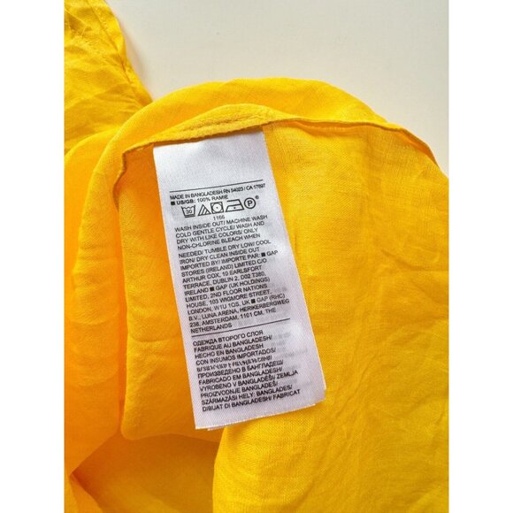NWT BANANA REPUBLIC Golden Hour Yellow Oversized Ramie Shirt Blouse, Size S - Picture 11 of 12